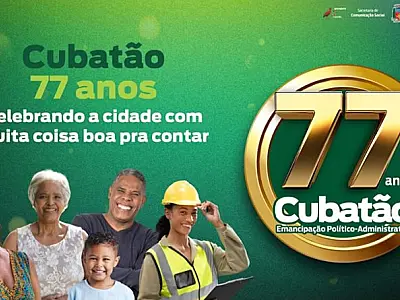 Cubatão celebra 77 anos com programação especial e show de Simone Mendes no dia 9 de abril