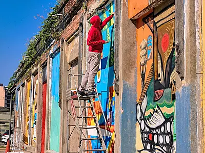 Centro Histórico ganhará mural de arte urbana durante o Festival Santos Café