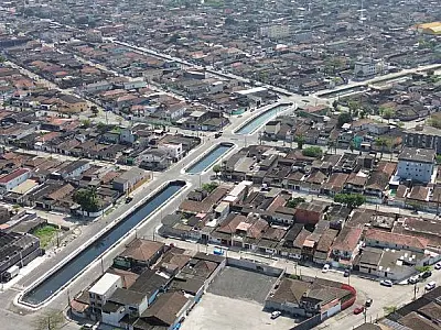 Instalação de comportas avança e obra de canal está prestes a ser concluída em São Vicente