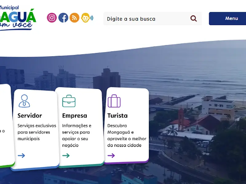 Prefeitura de Mongaguá lança novo portal com foco em transparência, acessibilidade e serviços digitais