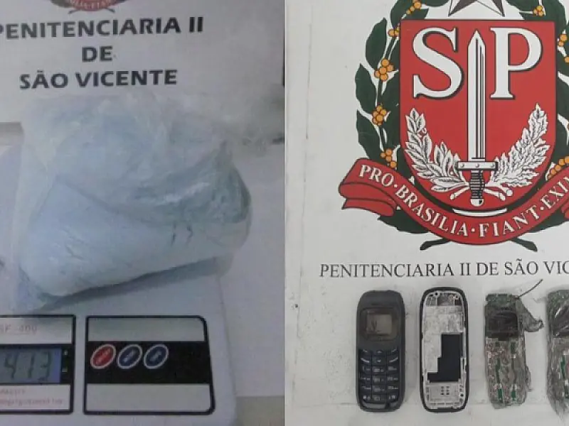 Sabão 'de coca' em pó e microcelulares no ânus: os flagrantes da vez em presídio de São Vicente