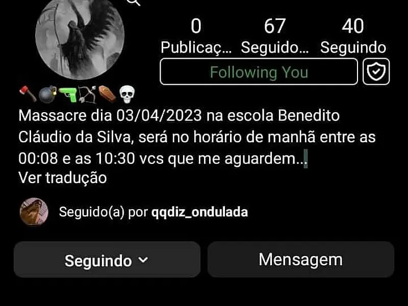 Aluno de 14 anos foi identificado como autor das ameaças a escolas no Guarujá