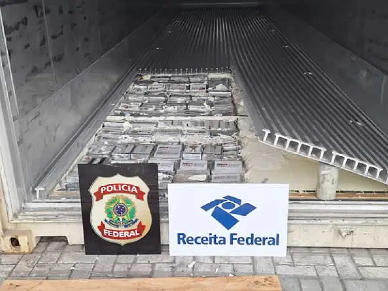 Receita Federal em Santos apreende cocaína oculta na estrutura de um contêiner refrigerado