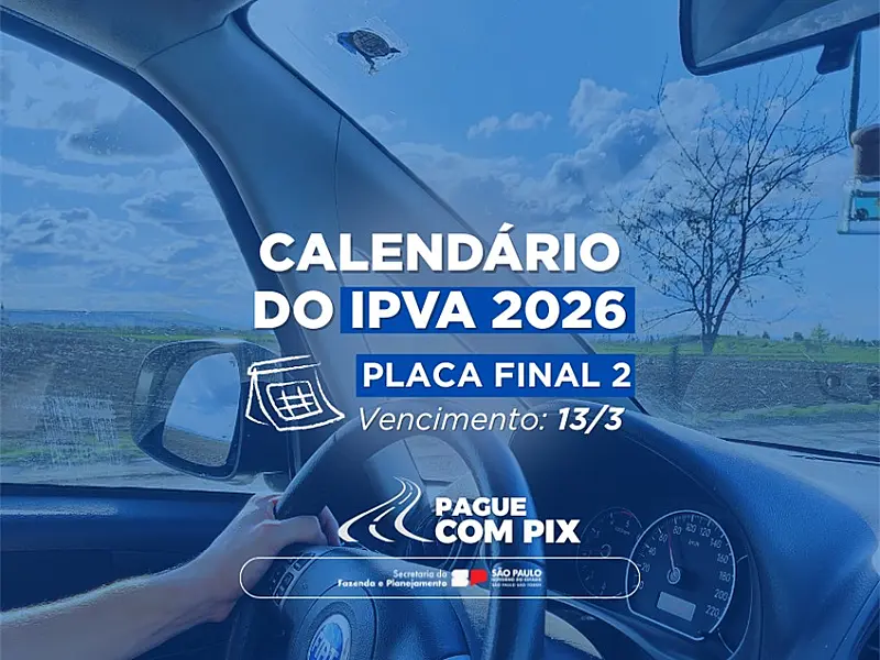 IPVA 2026: 3ª parcela para veículos com placa final 2 vence nesta sexta-feira, 13/3