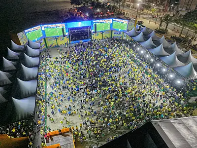 Estreia do Brasil na Copa reúne cerca de 6 mil pessoas na Arena Torcida PG+
