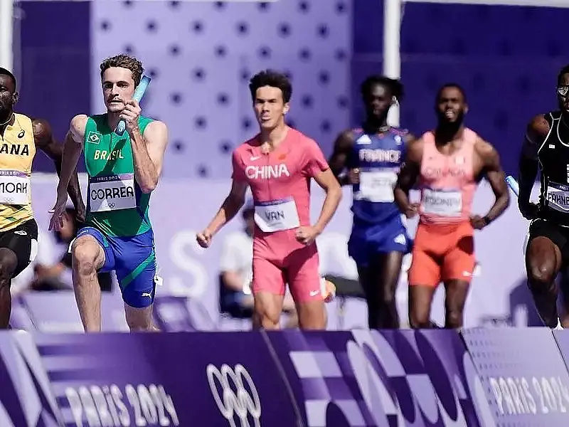 Brasil fica fora da final do revezamento 4x100m no atletismo em Paris
