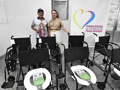 Empresário de Praia Grande/SP doa 7 cadeiras de rodas para o Fundo Social