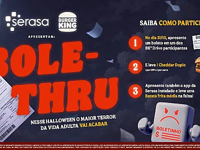 Burger King e Serasa exploram "terror da vida adulta" em ação de Halloween