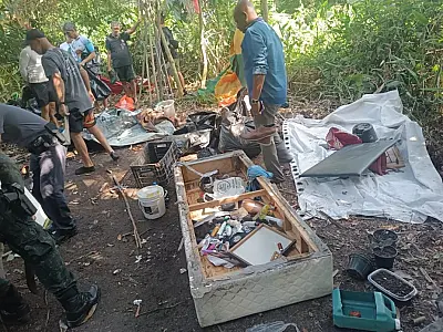 Força-tarefa retira 200 litros de lixo da Ilha Urubuqueçaba, em Santos