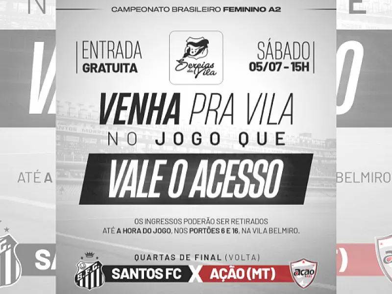 Sereias da Vila jogam em Santos neste sábado (5) pelo retorno à primeira divisão