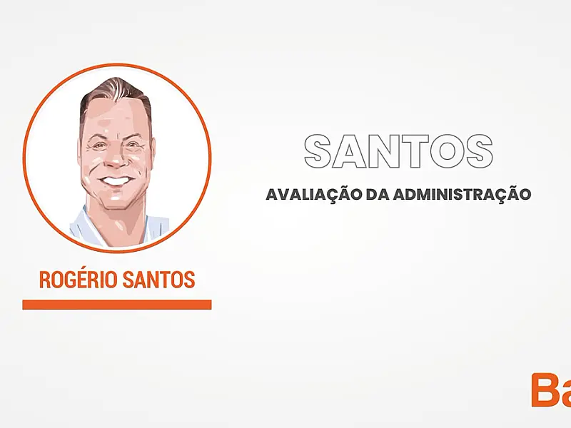 Curva de tendência da aprovação versus reprovação do prefeito Rogério Santos, de Santos.