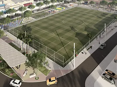ZN de Santos ganhará campo de futebol com medidas oficiais e grama sintética