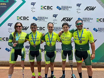 Atletas de Santos conquistam cinco medalhas em copa de paraciclismo