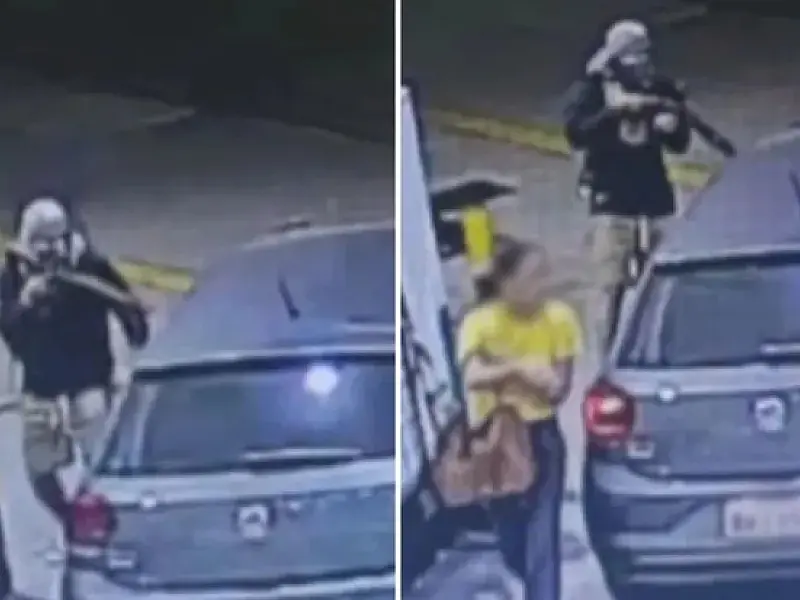 Trio armado é filmado assaltando mulheres, no bairro do Campo Grande, em Santos