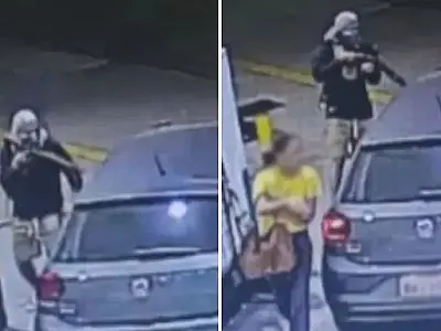 Trio armado é filmado assaltando mulheres, no bairro do Campo Grande, em Santos