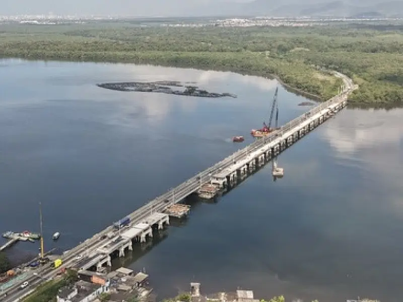 Obras na Ponte A Tribuna avançam com foco em modernização e mobilidade