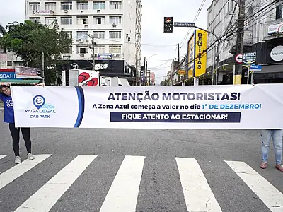 Zona Azul e Verde começam a valer a partir de 1º de dezembro em São Vicente