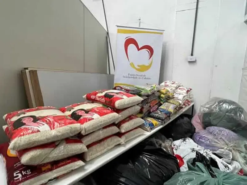 FSS de Cubatão fez doação de 150 quilos de alimentos e roupas para vítimas do incêndio na Vila Gilda