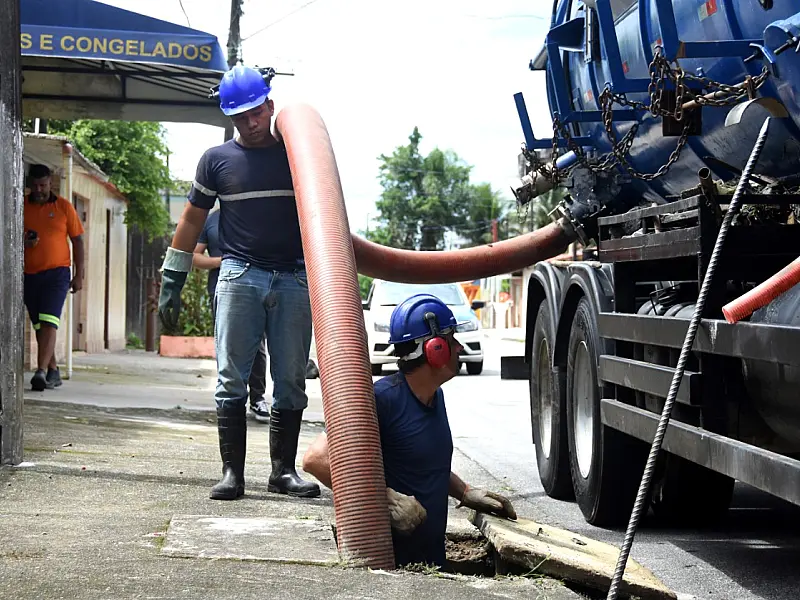 Cidade da Criança recebe mutirão de serviços de drenagem em Praia Grande