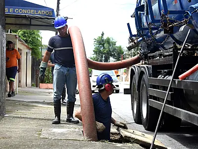 Cidade da Criança recebe mutirão de serviços de drenagem em Praia Grande