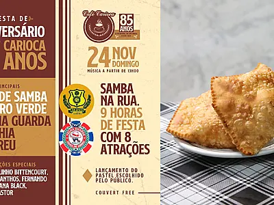 Café Carioca celebra 85 anos com festa na rua em Santos e lança novo sabor de pastel
