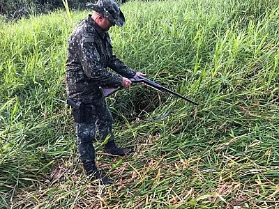 Caçador enterra armas para tentar ocultar crime ambiental em Iguape