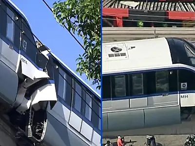 Monotrilho volta a funcionar após colisão entre trens