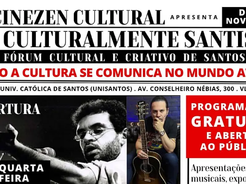 Fórum Cultural e Criativo de Santos está com inscrições abertas