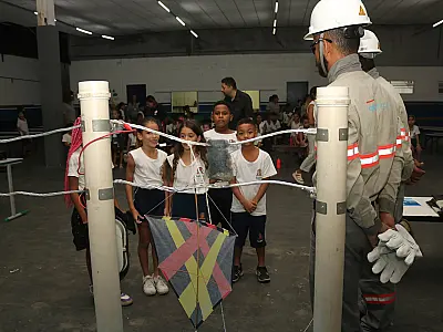 Projeto ensina alunos de Santos a evitar acidentes elétricos com pipas