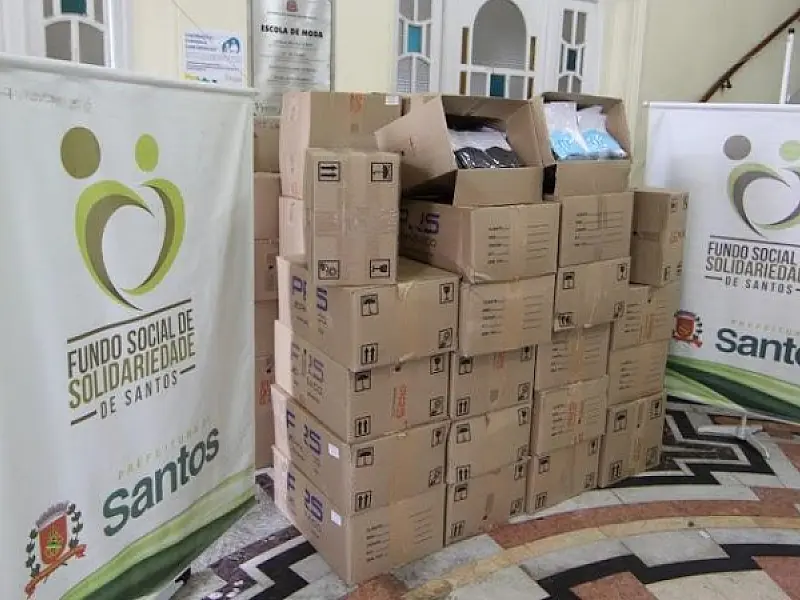 Fundo Social de Solidariedade de Santos recebe doação de 127 mil máscaras contra a Covid-19