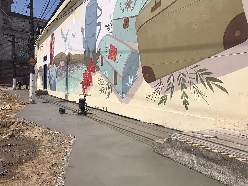 Avançam obras de revitalização de eixo turístico no Centro Histórico de Santos