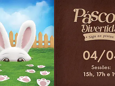 Coelhinho da Páscoa distribui mini-ovos em ação gratuita no Litoral Plaza
