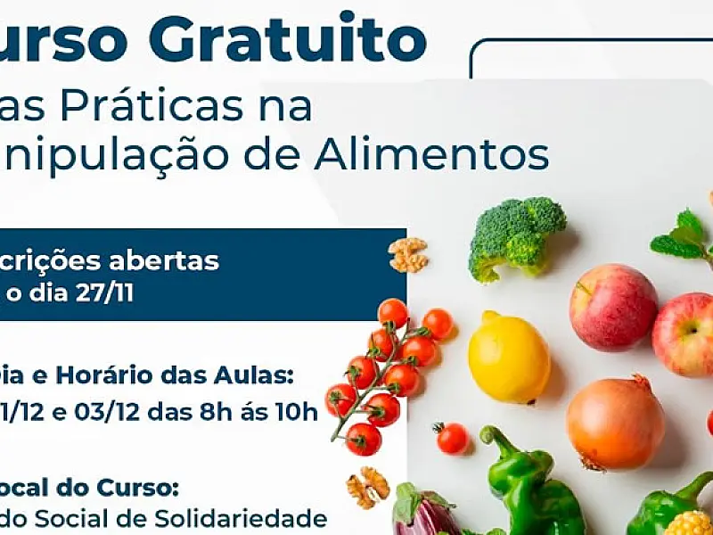 Secretaria de Desenvolvimento Social está com inscrições para curso de Manipulação de Alimentos