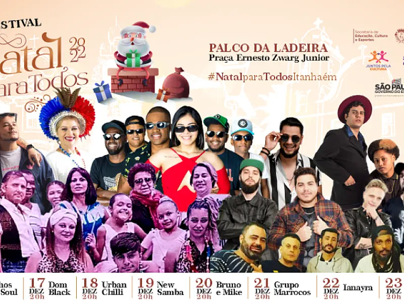 Festival Natal Para Todos inicia nesta sexta, dia 16, no Palco da Ladeira