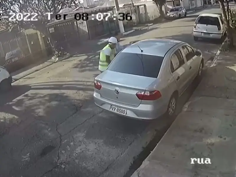 Vídeo: homem se veste de funcionário da Sabesp e rouba veículo