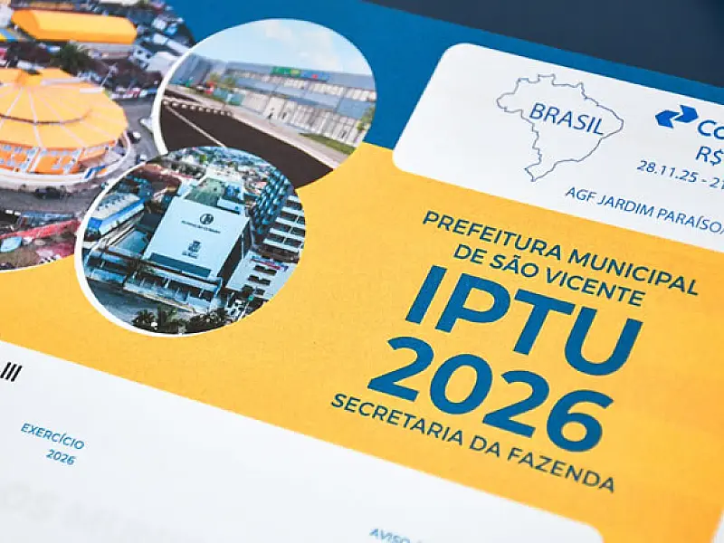 São Vicente prorroga cota única e primeira parcela do IPTU até final de janeiro