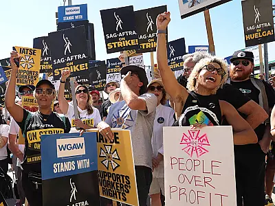 Com greve dos atores, produção em Hollywood cai 41% durante o trimestre