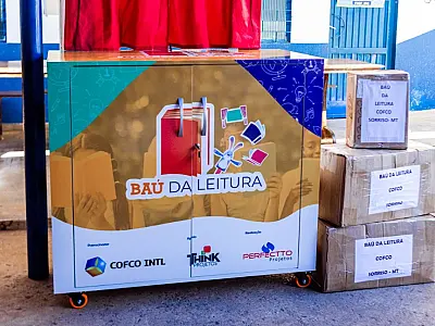 Projeto Baú da Leitura doa acervo literário com 150 livros infantis e infantojuvenis