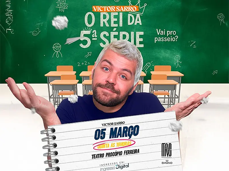 Comediante Victor Sarro traz seu novo show a Guarujá