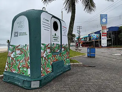 Cidade do Guarujá terá 15 novos pontos exclusivos para descarte de vidro