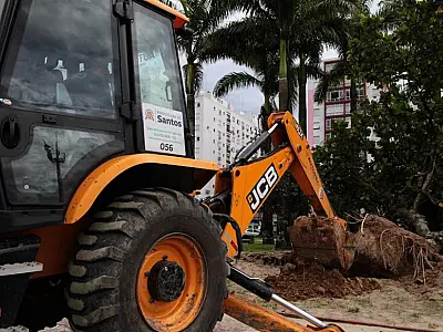 Temporal e fortes ventos em Santos mobilizam mais de 250 pessoas para o reparo de estragos