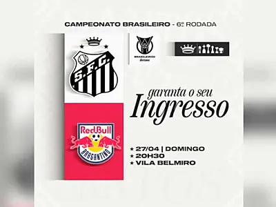 Venda de ingressos para a partida entre Santos FC e Red Bull Bragantino