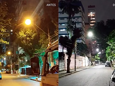 Bairros Boqueirão e Gonzaga, em Santos (SP), recebem nova iluminação LED