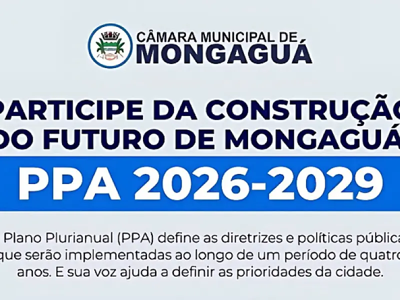 Câmara de Mongaguá convida população para participar da elaboração do PPA 2026-2029