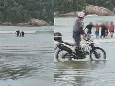 Homem é preso após assaltar um casal de turistas em praia do Guarujá