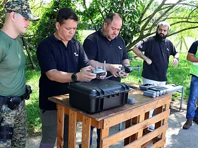 Guarda Ambiental de Praia Grande/SP treina equipe da CNL para operações com drones