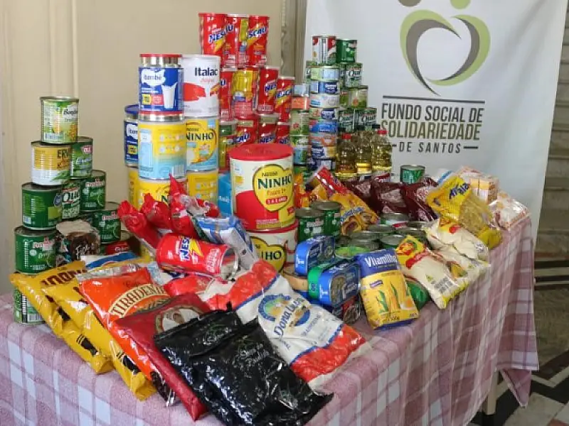 Instituições santistas doam alimentos e absorventes ao Fundo Social