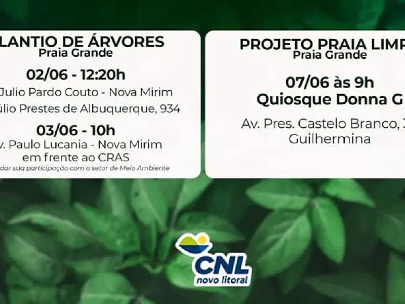 CNL comemora Junho Verde com limpeza de praia e plantio de árvores