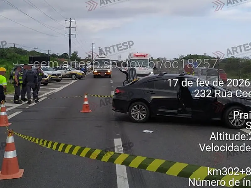 Ocorrência policial com vítima em estado grave interdita a Rodovia Pe. Manoel da Nóbrega em Mongaguá