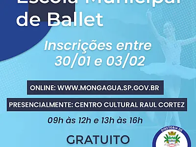 Escola Municipal de Ballet abre inscrições